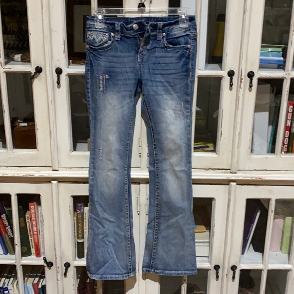 NWOT Grace in LA embroidered bling jeans